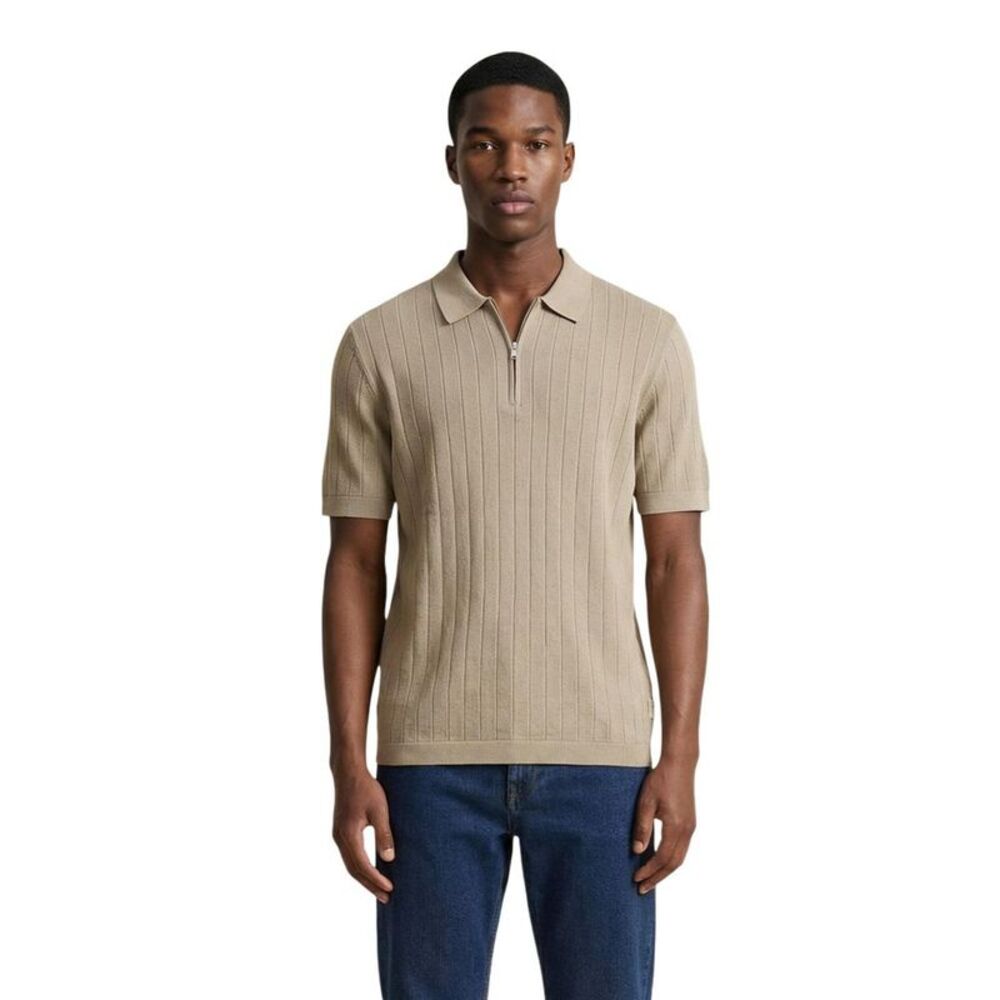 Armani Exchange Beige Cotton Polo Men's Shirt